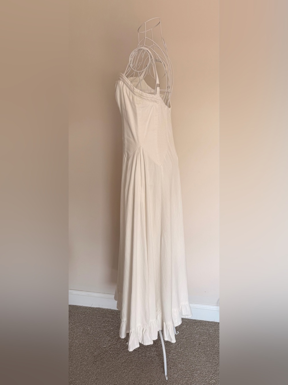 Free People White Spaghetti-Strap Maxi Dress with Sweetheart Bodice - Picture 9 of 13